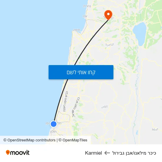 מפת כיכר מילאנו/אבן גבירול לKarmiel