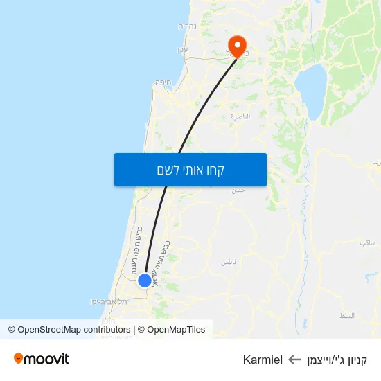 מפת קניון ג'י/וייצמן לKarmiel