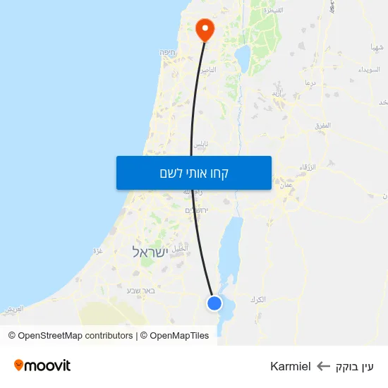 מפת עין בוקק לKarmiel