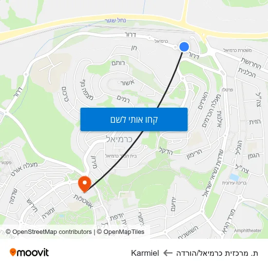 מפת ת. מרכזית כרמיאל/הורדה לKarmiel