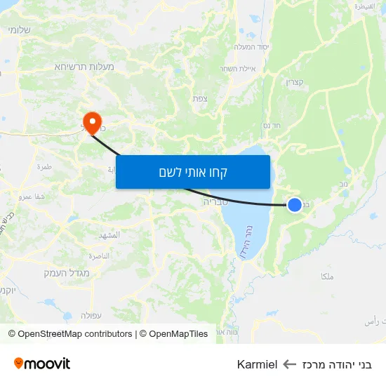 מפת בני יהודה מרכז לKarmiel