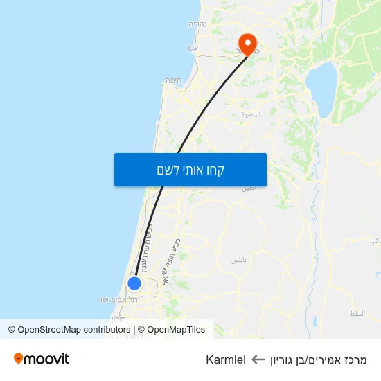 מפת מרכז אמירים/בן גוריון לKarmiel