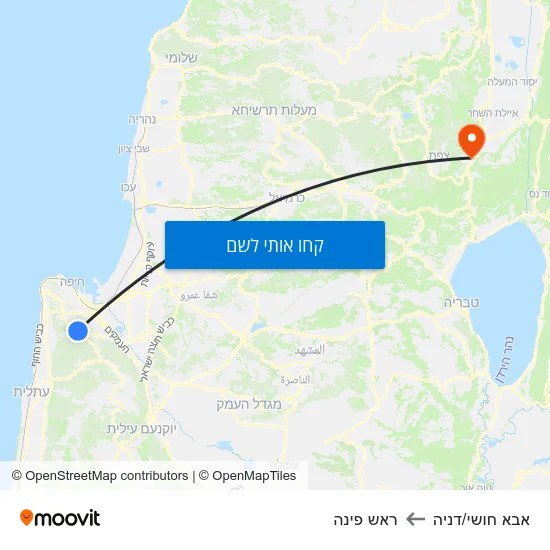 מפת אבא חושי/דניה לראש פינה