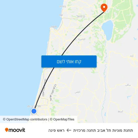 מפת תחנת מוניות תל אביב תחנה מרכזית לראש פינה
