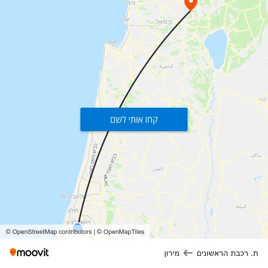 מפת ת. רכבת הראשונים למירון