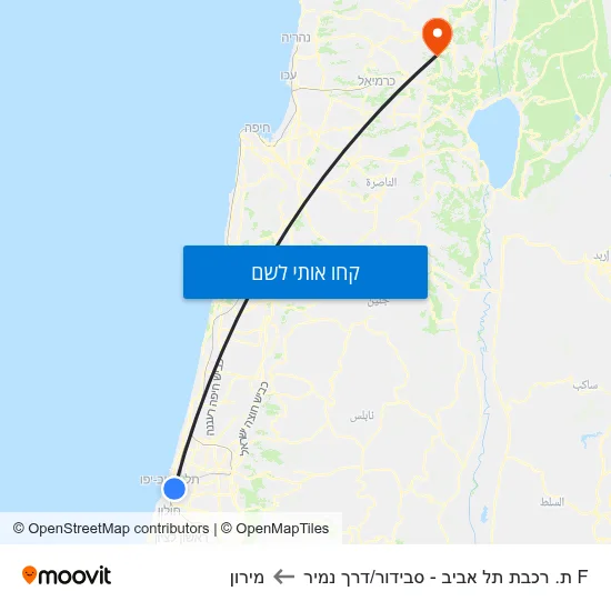 מפת F ת. רכבת תל אביב - סבידור/דרך נמיר למירון