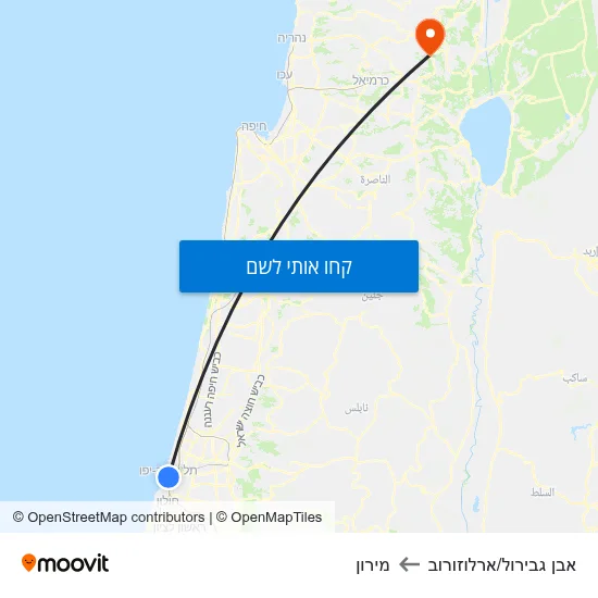 מפת אבן גבירול/ארלוזורוב למירון