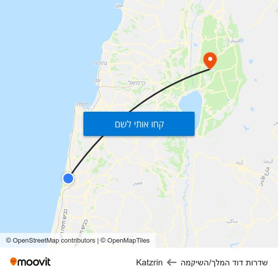 מפת שדרות דוד המלך/השיקמה לKatzrin