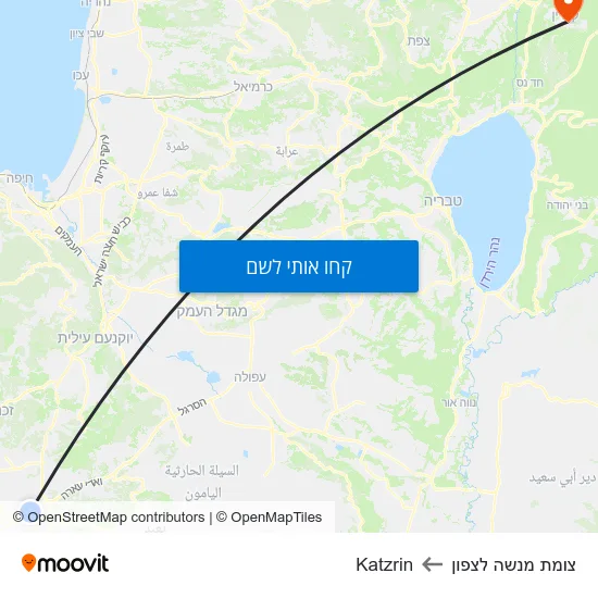 מפת צומת מנשה לצפון לKatzrin