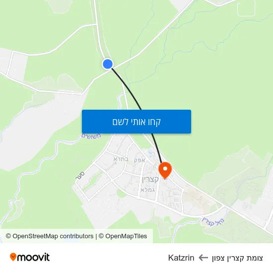 מפת צומת קצרין צפון לKatzrin
