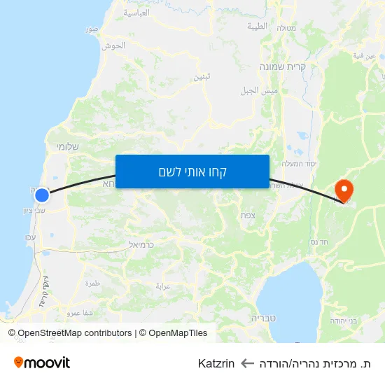 מפת ת. מרכזית נהריה/הורדה לKatzrin