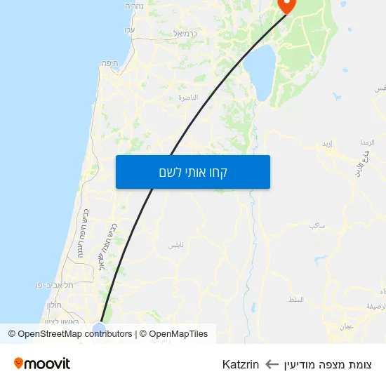 מפת צומת מצפה מודיעין לKatzrin