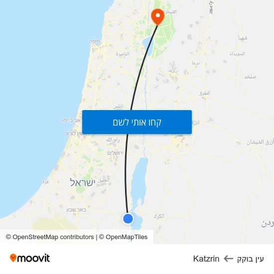 מפת עין בוקק לKatzrin