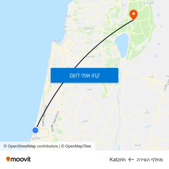 מפת מחלף הסירה לKatzrin