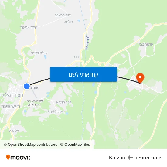 מפת צומת מחניים לKatzrin