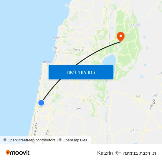 מפת ת. רכבת בנימינה לKatzrin