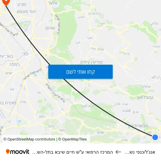 מפת אנג'ל/כנפי נשרים להמרכז הרפואי ע"ש חיים שיבא בתל-השומר