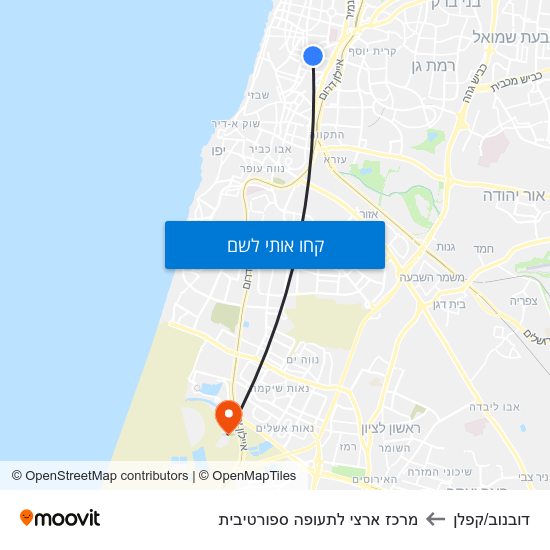 מפת דובנוב/קפלן למרכז ארצי לתעופה ספורטיבית