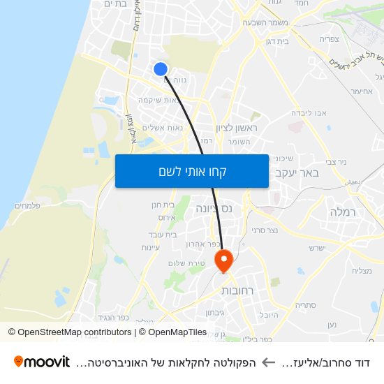 מפת דוד סחרוב/אליעזר מזל להפקולטה לחקלאות של האוניברסיטה העברית