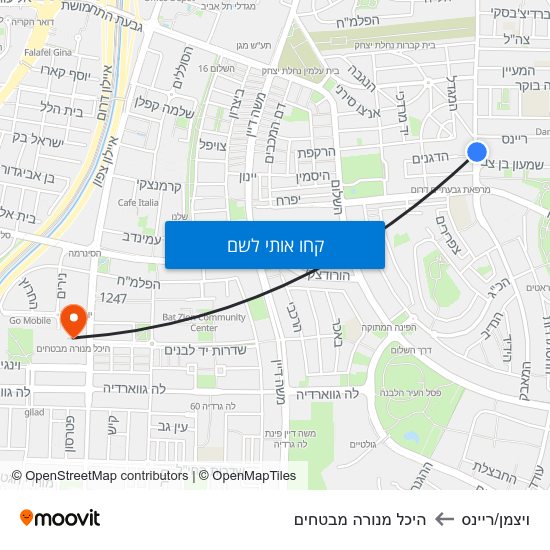 מפת ויצמן/ריינס להיכל מנורה מבטחים