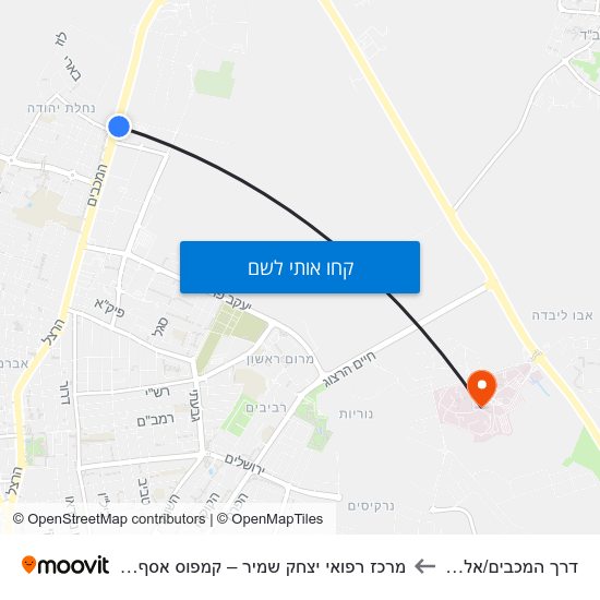 מפת דרך המכבים/אלי כהן למרכז רפואי יצחק שמיר – קמפוס אסף הרופא