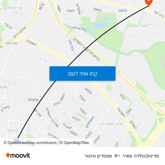 מפת מדיטק/גולדה מאיר לאצטדיון ווינטר