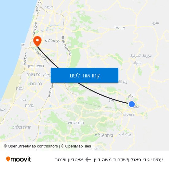 מפת עמיחי גידי פאגלין/שדרות משה דיין לאצטדיון ווינטר