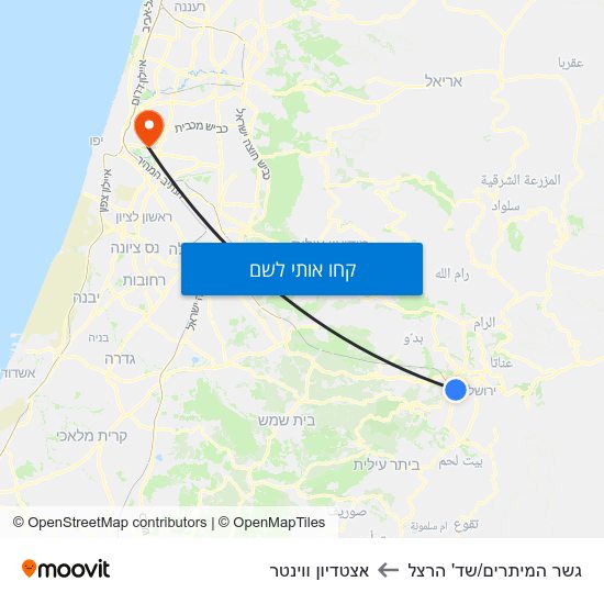 מפת גשר המיתרים/שד' הרצל לאצטדיון ווינטר