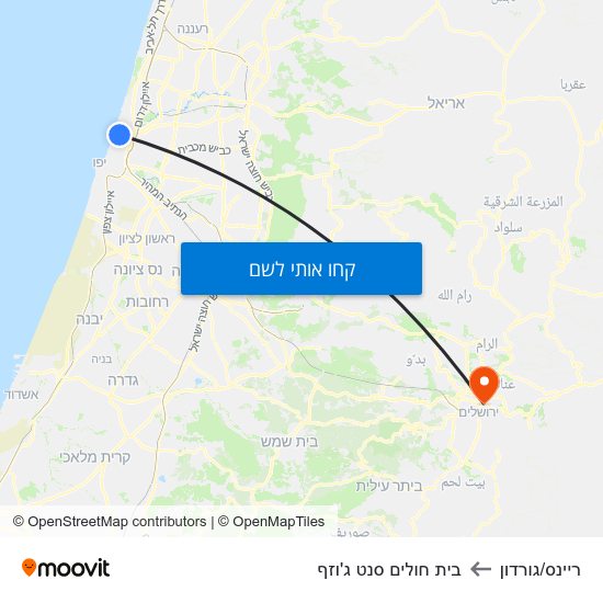 מפת ריינס/גורדון לבית חולים סנט ג'וזף