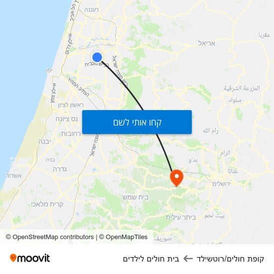 מפת קופת חולים/רוטשילד לבית חולים לילדים