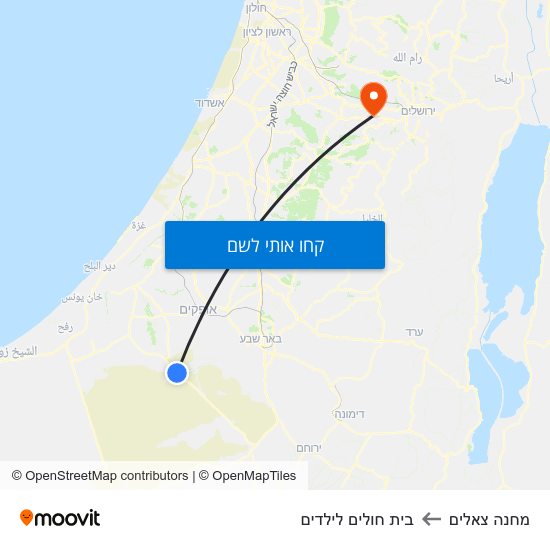 מפת מחנה צאלים לבית חולים לילדים