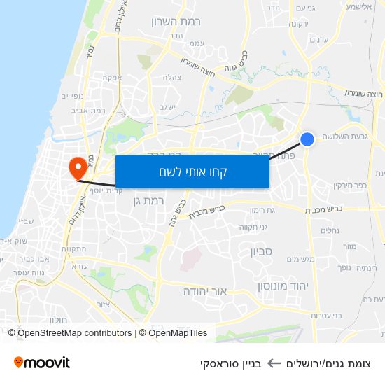 מפת צומת גנים/ירושלים לבניין סוראסקי