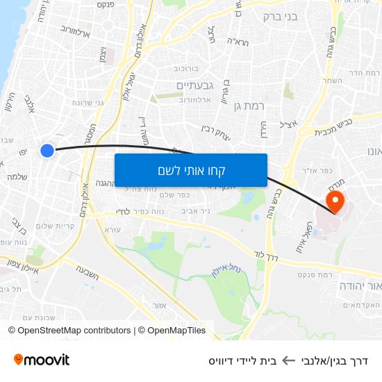 מפת דרך בגין/אלנבי לבית ליידי דיוויס