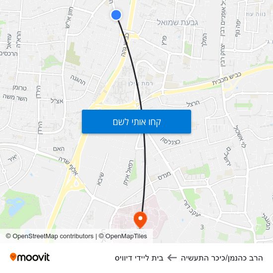 מפת הרב כהנמן/כיכר התעשיה לבית ליידי דיוויס