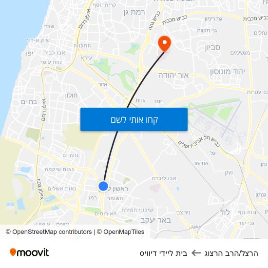 מפת הרצל/הרב הרצוג לבית ליידי דיוויס