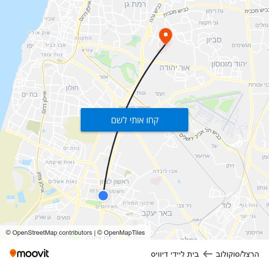 מפת הרצל/סוקולוב לבית ליידי דיוויס