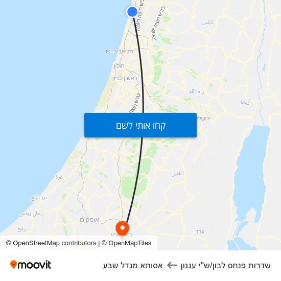 מפת שדרות פנחס לבון/ש''י עגנון לאסותא מגדל שבע