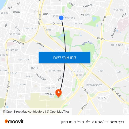 מפת דרך משה דיין/ההגנה להיכל טוטו חולון