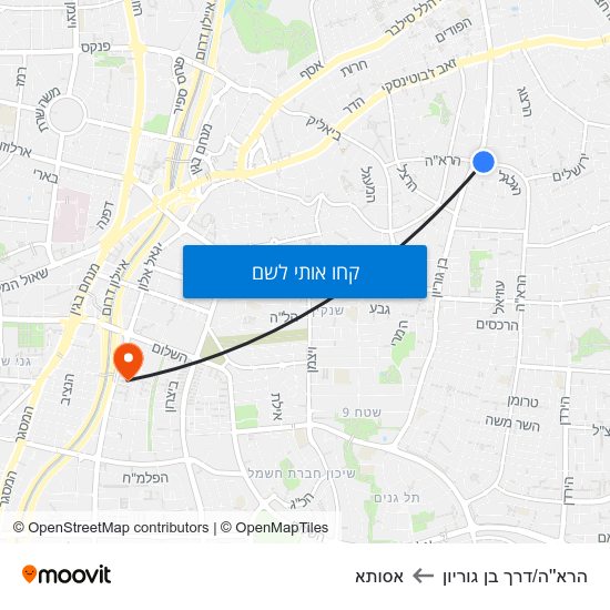 מפת הרא''ה/דרך בן גוריון לאסותא