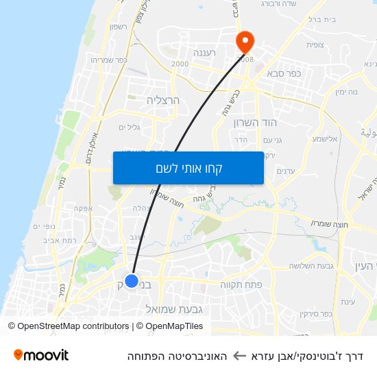 מפת דרך ז'בוטינסקי/אבן עזרא להאוניברסיטה הפתוחה