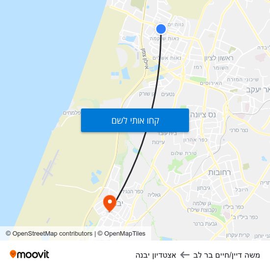 מפת משה דיין/חיים בר לב לאצטדיון יבנה