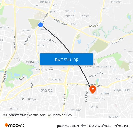 מפת בית עלמין צבאי/משה סנה למנחת בילינסון