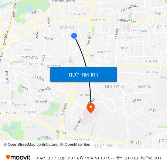 מפת חזון אי''ש/רבנו תם להמרכז הלאומי להדרכת עובדי הבריאות