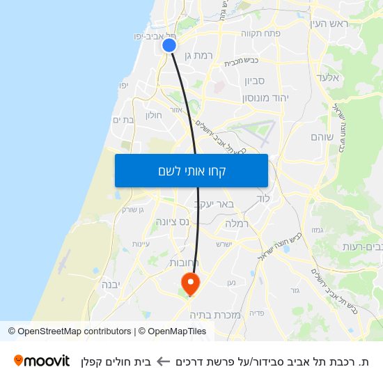 מפת ת. רכבת תל אביב סבידור/על פרשת דרכים לבית חולים קפלן