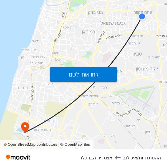 מפת ההסתדרות/איכילוב לאצטדיון הברפלד