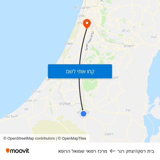 מפת בית רסקו/יצחק רגר למרכז רפואי שמואל הרופא