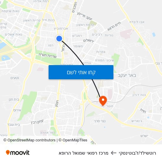 מפת רוטשילד/ז'בוטינסקי למרכז רפואי שמואל הרופא