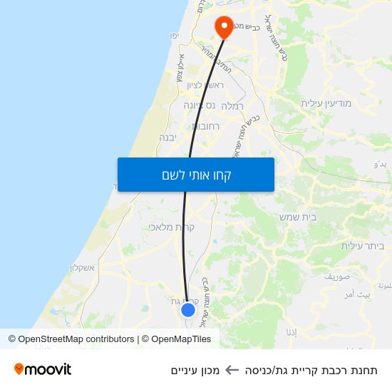 מפת תחנת רכבת קריית גת/כניסה למכון עיניים