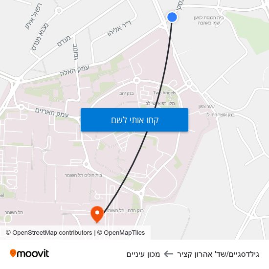 מפת גילדסגיים/שד' אהרון קציר למכון עיניים