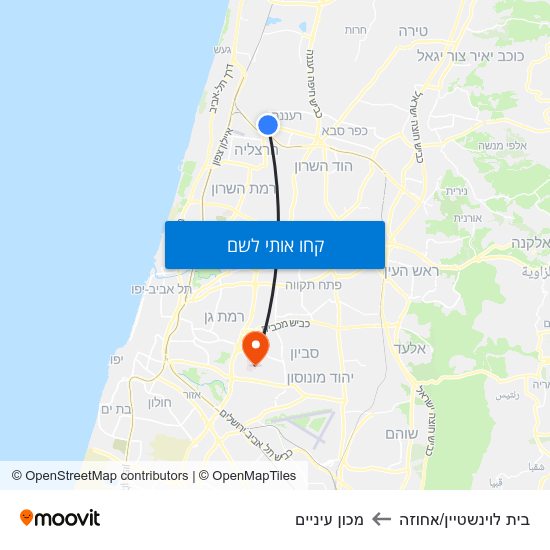 מפת בית לוינשטיין/אחוזה למכון עיניים